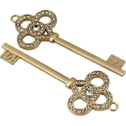 1pcs Metal Rhinestone Key Fashion Decoration Buckle for DIY Leather Craft Bag Strap Belt Handle Shoulder Garments Accessories