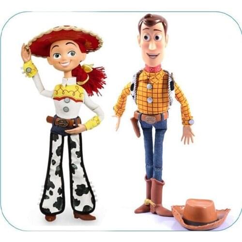 40cm Disney Pixar Anime Toy Story Woody Jesse Movable Character Cloth Cowboy Movable Model Vocalization Toys Doll Children Gift
