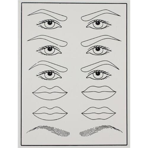 5pcs Practice Skin Permanent Makeup Eyebrows Liner Lips Tattoo Training Skins Free Shipping