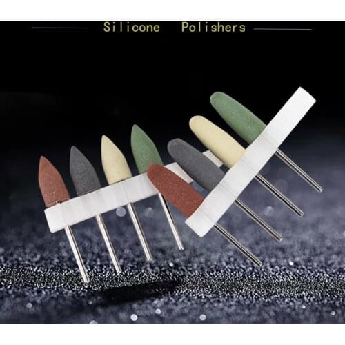 50pcs Dental Silicone Rubber polishing Burs Drills Dentistry Equipment Dental Smoothing Tools Polishers Grinders Nail Drill Bits
