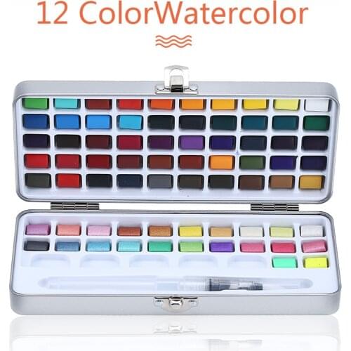 72 Colors Watercolor Pigments Set Portable Watercolor Drawing Pigments with Water Brush for Artist Drawing Watercolor Paper Art
