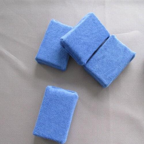 80% Hot Sale Ultrafine Fiber Wax Sponges Square Car Polish Tool Solid Color Cleaning Pads