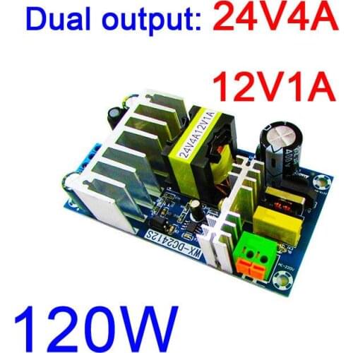 AC 110V 220V to DC 24V4A 12V1A 120W Dual Switch Power Supply Board AC-DC Module