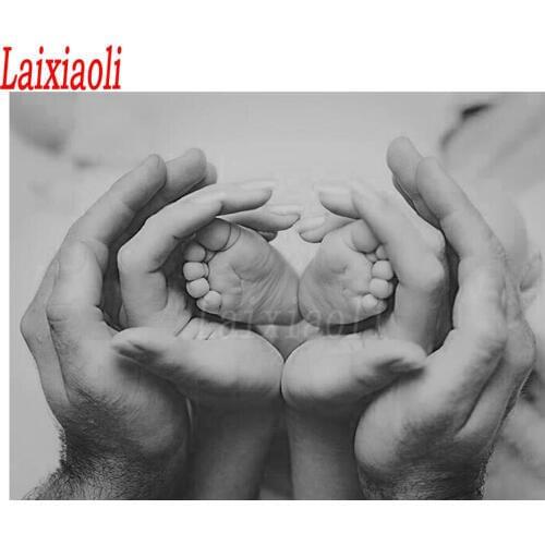 Diamond Painting happy family hands with feet DIY 5D Diamond Embroidery Sale Full Rhinestone Cross Stitch Sets Home Decoration