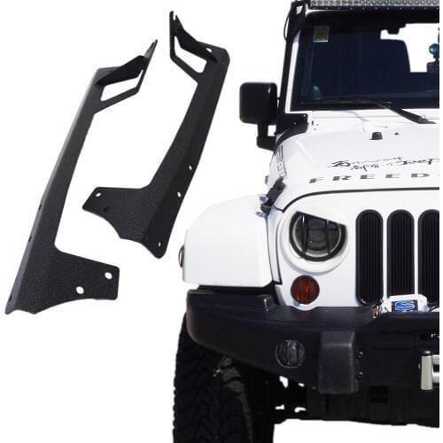 Marloo Steel Metal Upper Windshield Mounting Brackets For 2007 - 2017 Jeep Wrangler JK 50 Inch LED Work Light bar