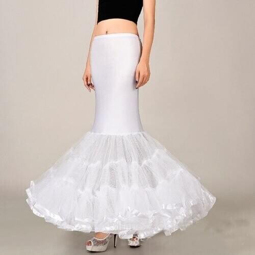 White Mermaid Petticoat Underskirt Crinoline For Wedding Dress