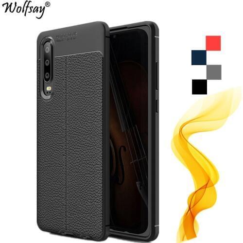 Huawei P30 Case Rugged Lichee Style Housings Silicone Full Protective Cover For Huawei P30 Case For Funda Huawei P30 Cover Coque