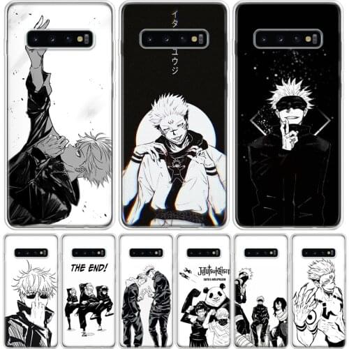 Jujutsu Kaisen Black White Cover Phone Case For Samsung Galaxy S10 S20 Ultra Note 10 9 8 S9 S8 J4 J6 J8 + Lite Plus Pro S7 Coque