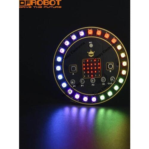 New DFRobot micro: Circular RGB LED clock/timer Expansion Board with microphone & buzzer for micro:bit/microbit/micro bit