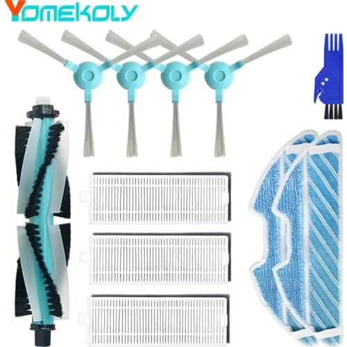For Conga 1290 1390 Robot Vacuum Cleaner Main Brush HEPA Filter Side Brush Mop Cloth Replacement Parts Durable Accessories