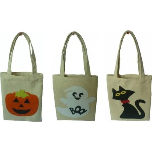 1Pc Halloween Canvas Bag Trick or Treat Festival Party Children Gift Bag
