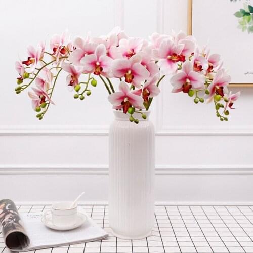 7 heads Butterfly Orchid Artificial Flower Wedding Home Decoration Fake Flower Phalaenopsis Floral Arrangement Material
