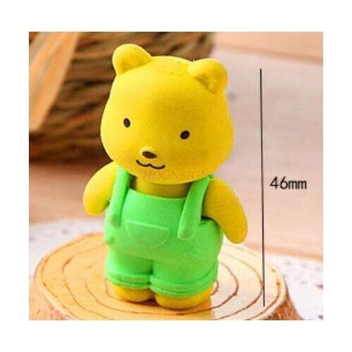 Creative cartoon stationery supplies removable three-dimensional bear cute eraser elementary school stationery