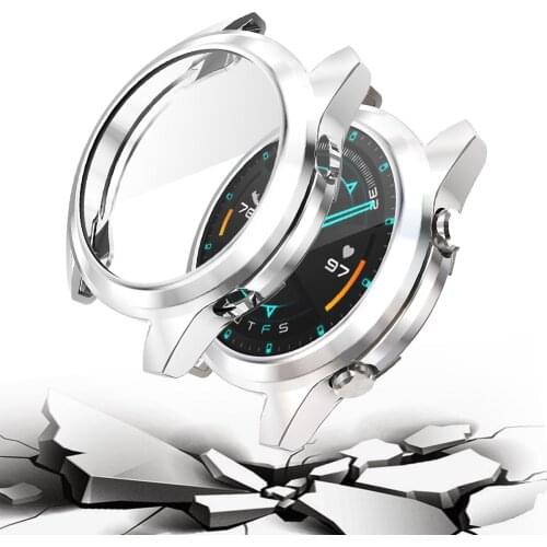 Tempered Glass Watch Case & Film Full Cover for Huawei GT2 42MM 46MM 6D PC Cover+9H Glass Screen Protector for Huawei Watch GT2