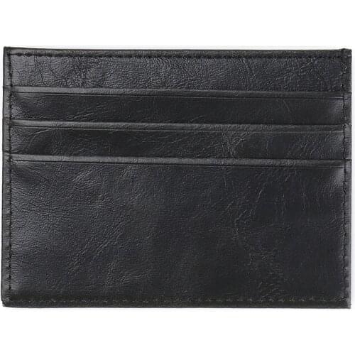 Fashion Vintage Wallet Retro Texture Mini Id Holders Black Bank Case Purse Men Slim Soft Business Credit Card Holder Pu Leather