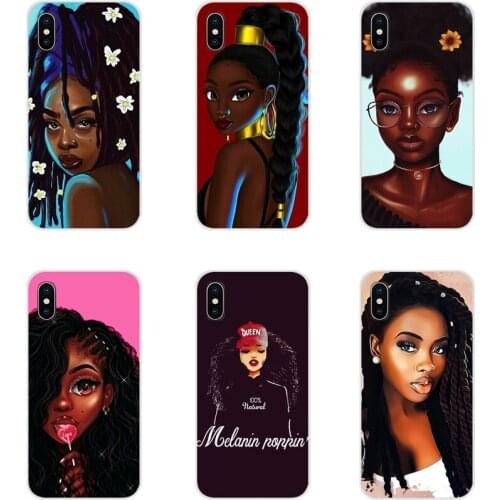 Soft Transparent Covers MELANIN POPPIN Black Girl Custom For Xiaomi Mi6 A1 5X 6X Redmi Note 5 5A 4X 4A 4 3 Plus Pro pocophone F1