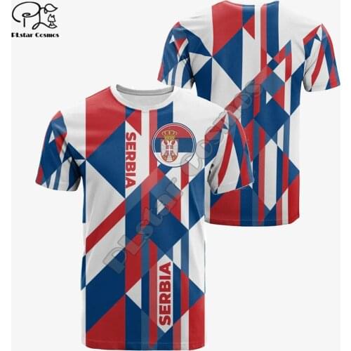 PLstar Cosmos Newest Serbia Symbol 3D Print Fashion Summer T-Shirts Flag Short-Sleeve Tee Men/Women Hip Hop Casual Streetwear S1