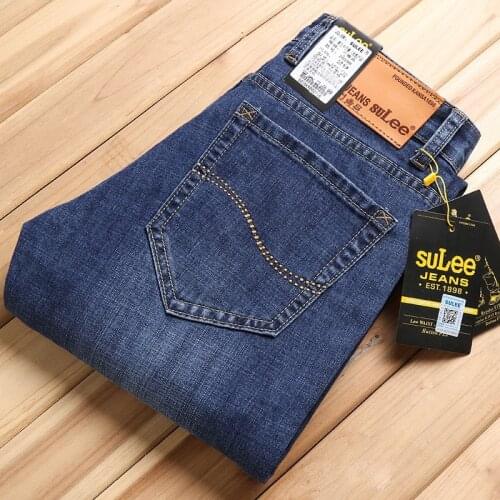Autumn And Winter New MenS Business Thick Jeans Classic Fashion Trend All-Match Loose Straight Denim Trousers Male Brand Pants