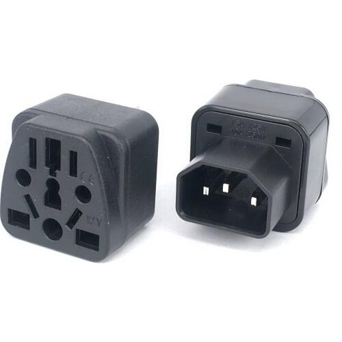 IEC320 C14 to Universal Power Socket,250V 10A IEC320 PDU C13 C14 outlet convert connector WY-320 Travel power adapter plug