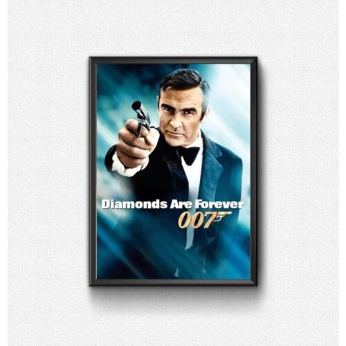 Diamonds Are Forever (1971) Poster James Bond Series Spy Film Wall Decor Print Sean Connery Jill St. John Gift