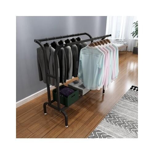 Balcony simple drying rack floor double-pole drying rack household bedroom hanger outdoor detachable shelf