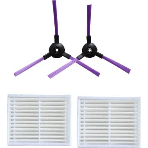 4 pieces/lot 2pcs Robotic Side Brush and 2pcs hepa filter for panda iplus x600pro robot Vacuum Cleaner Parts