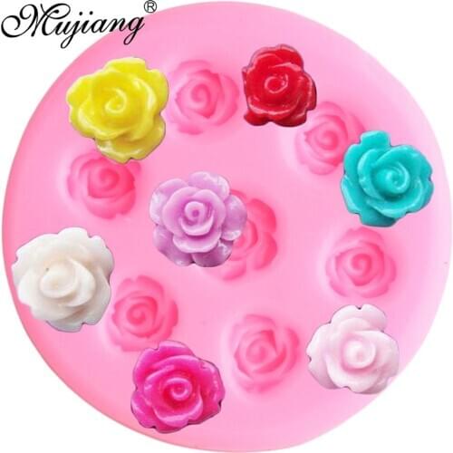 Rose Flower Silicone Molds Chocolate Fondant Mold Sugarcraft Cupcake Topper Wedding Cake Decorating Tools Clay Candy Moulds
