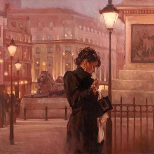 Hand-painted Canvas art Woman abstract portrait Landscapes paintings for living room I Saw Her Standing There