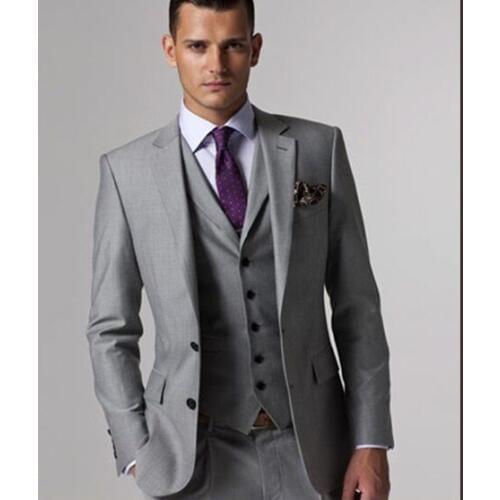 Gray Wedding Suits For Men Custom Made,Tailor Made Grey Groom Suit Terno Noivo Mens 3 Piece Suit,Bespoke Suit Men Wedding Suit