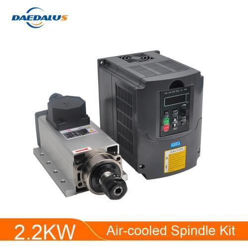 Spindle Motor 2.2KW CNC Spindle ER20 Collet Chuck 2.2KW 220V VFD Inverter Converter Controller For Drilling Milling
