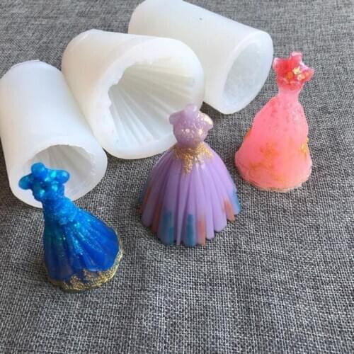 Dress Skirt Silicone Glue Drop Mold, Fondant Soft Clay Glue Drop Gypsum Ornaments