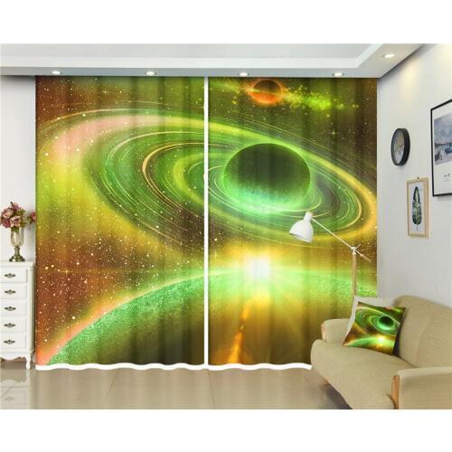 Universe Milky Way Print Decor Window Blackout Curtains Drapes, Galaxy Stars for Kids Room Living Room cmX2panels Custom size