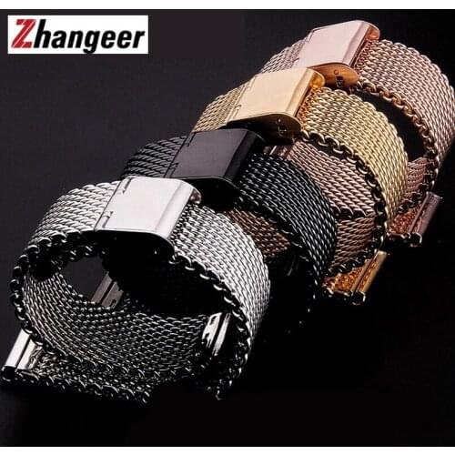 Fine Mesh Watch Band Stainless Steel Milanese Strap Mesh Wristband 1.0 Wire Buckle Strap Watch Accessories 18mm 20mm 22mm 24mm
