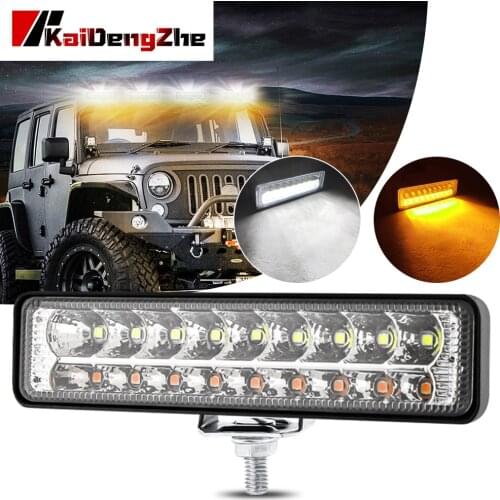 18 LED Car Truck Work Light Waterproof Emergency Flashlight Yellow And White Dual Color LED Fog Light Car Driving Light 12-24V