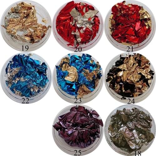 1Jar Different Colors Thin Foil Sheet Nail Art Decoration Nail Art Glitter Decoration Double Side Foil
