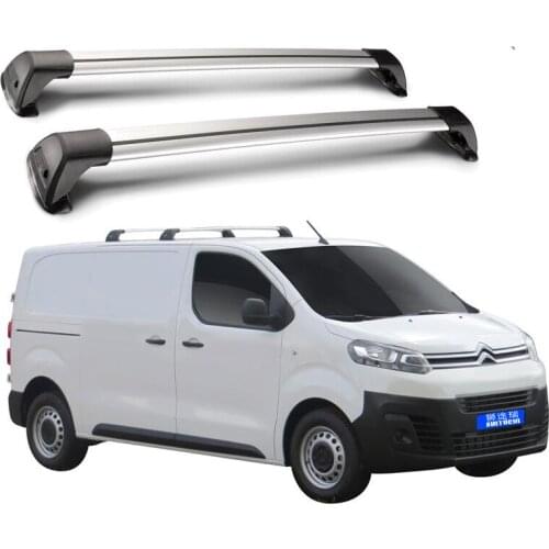 2 Pcs for Citroen Dispatch, 5dr Van 2016+ Roof Rack Bar Car Special Aluminum Alloy Belt Lock Led Shooting
