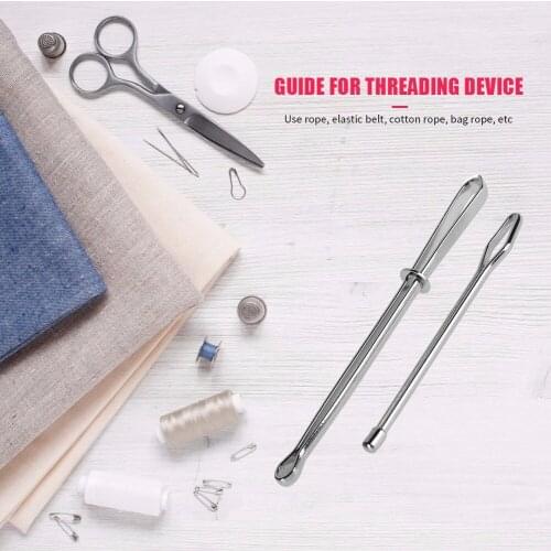 2pcs Stainless Steel Bodkin Wear Elastic Rope Threaders Guide Belt Ribbon Wearing Tools
