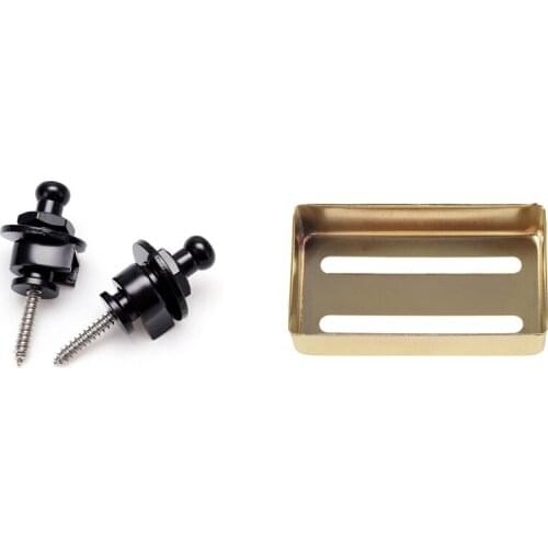 2PCS Strap Lock Security Lock End Button Guitar Straps Belt Buckle with 1PCS Guitar Pickup Cover Accessories