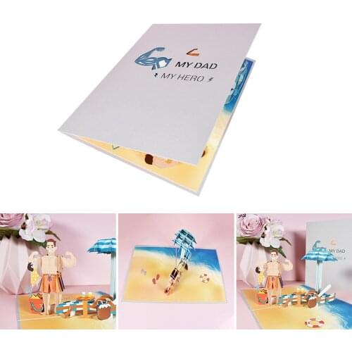 3d Pop-up Greeting Card Fathers Day Card for Expressing Gratitude Birthday Card for Dad with Envelope Fathers Day Party Decora