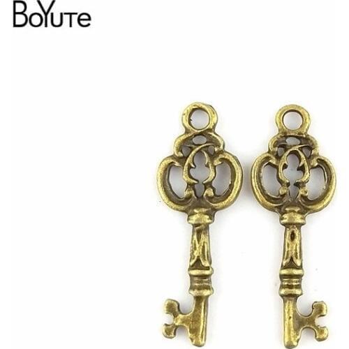 BoYuTe (100 Pieces/Lot) 27*10MM Zinc Alloy Antique Bronze Key Charms Pendant Diy Necklace Bracelets Hand Made Accessories Parts