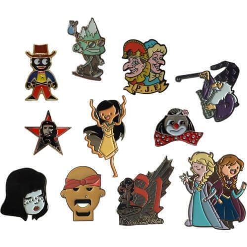Cartoon lapel pins Fairy tale Brooches girl/cow boy Lapel Pin Badge Cute Jewelry Gift(2-10pcs)/lot