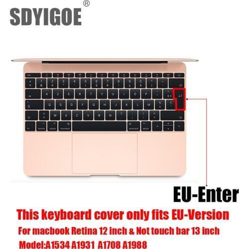 For Apple Keyboard Cover European version For Macbook 12"A1534 Retina for Pro 13" without touchbar A1708 EU Protective film