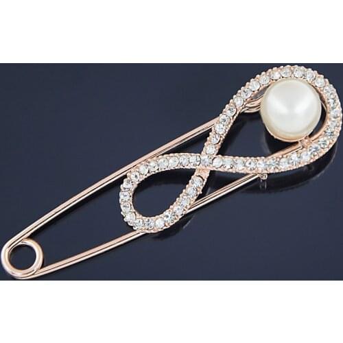 Utei Imitation Pearl And Crystals Long Pin Exquisite Brooch For Women And Men Office Dress Brooch Jewelry