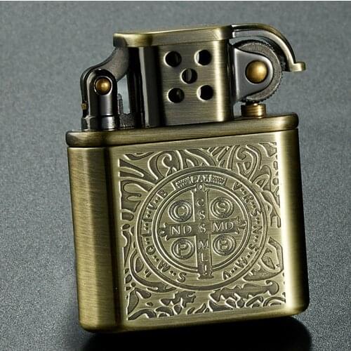 Constantine Personalized Creative Retro Pure Copper Kerosene Lighter Lighting Stone Grinding Wheel Mens Lighter Birthday Gift