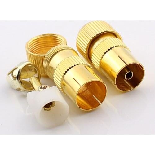 Cable plugs, gilded bamboo, bamboo 9.5 female female head, rf connector