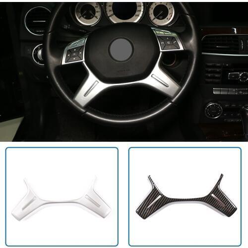 Carbon Fiber For Mercedes Benz C Class W204 C180 C200 2011-13 CarABS Steering Wheel Decoration Trim E ML GL Class W212 X166 W166