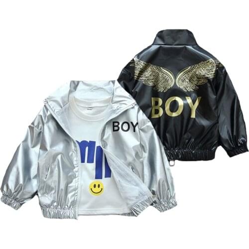 Autumn Boys Coats Wings Decoration Boy Letter Handsome Jacket For Kids Children Windbreaker Outerwear Birthday Present