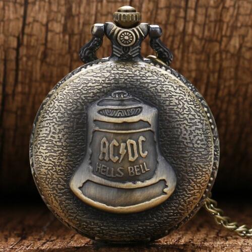YISUYA Antique Bronze Hells Bell Pattern Quartz Pocket Watch With Retro Pendant jewelry Chain Watch Men Women Clock Gift Bag