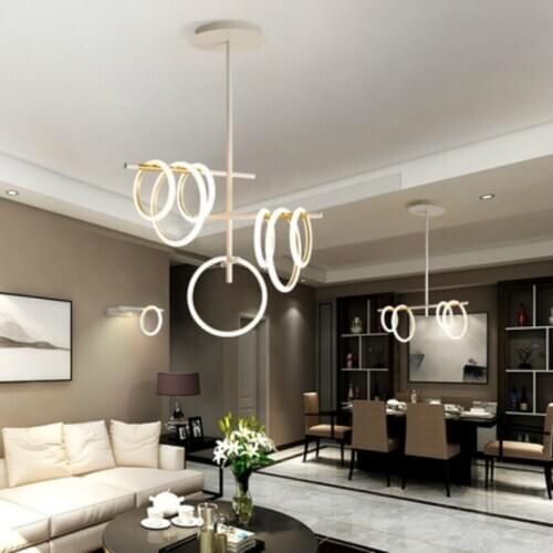 Magnetic ring chandelier Nordic style creative personality modern minimalist light luxury bedroom living room dining room lamp