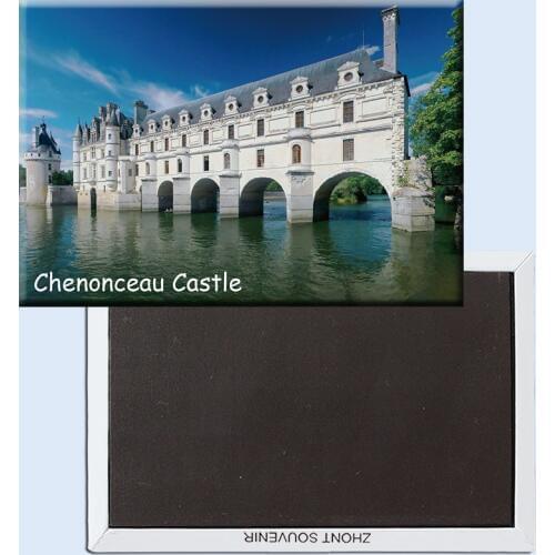Chenonceau Castle Scene Fridge magnets;Metal Wrapped Magnets 20076 Tourist Souvenir Gift 78*54mm